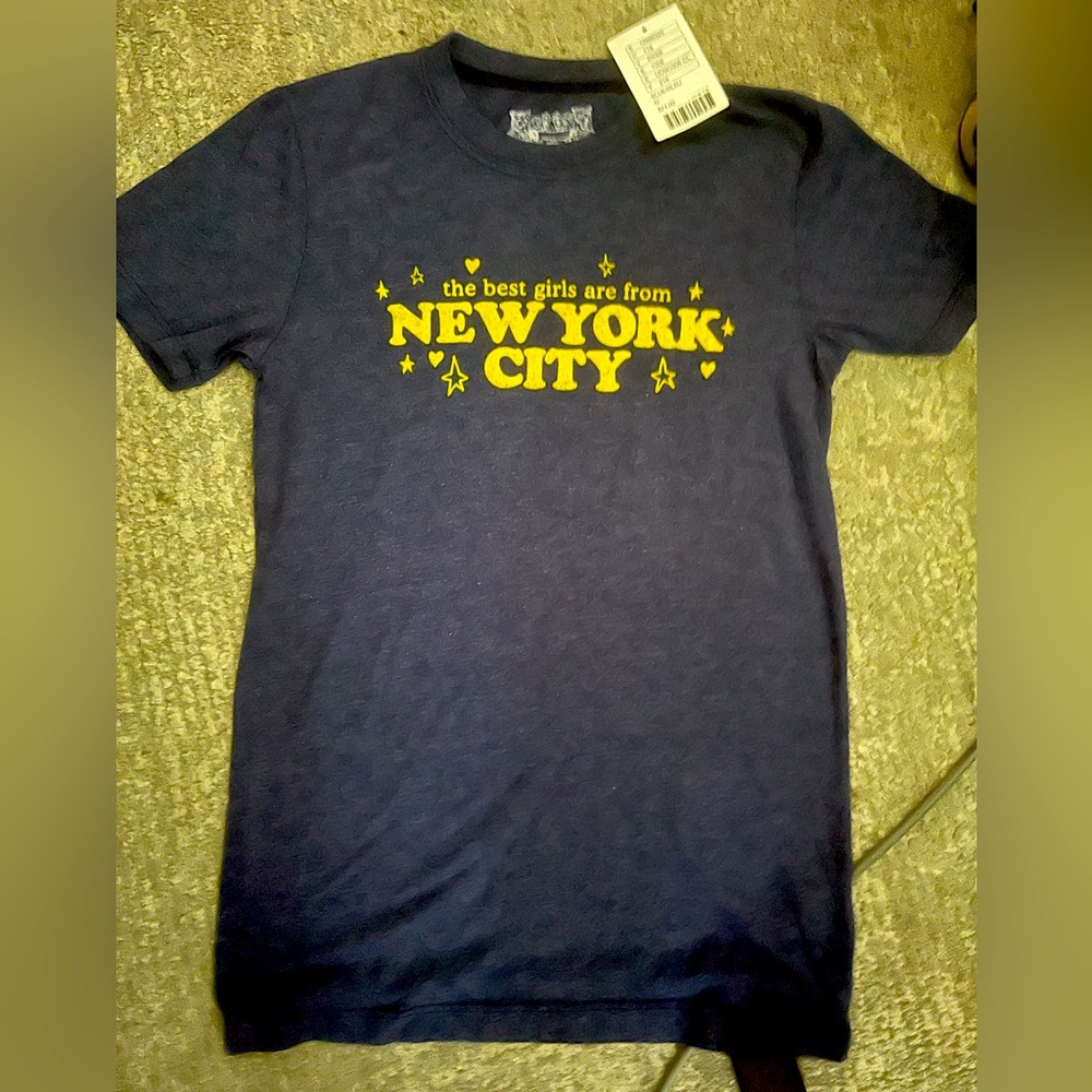 Urban Outfitters Blue and Yellow Short Sleeve Tee